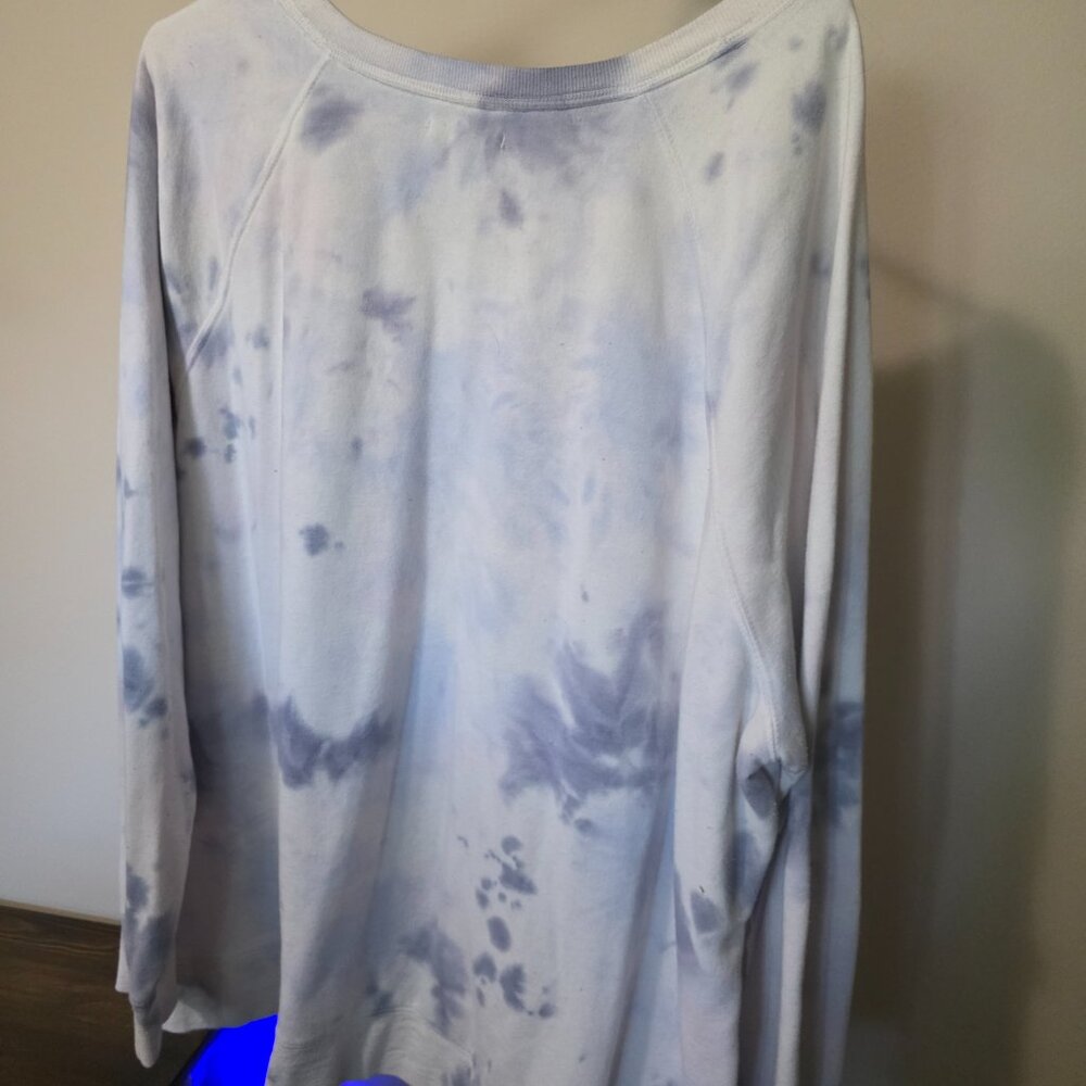 Maurices Tie-Dye Crew Neck Sweater - Blue and White - Picture 2 of 4